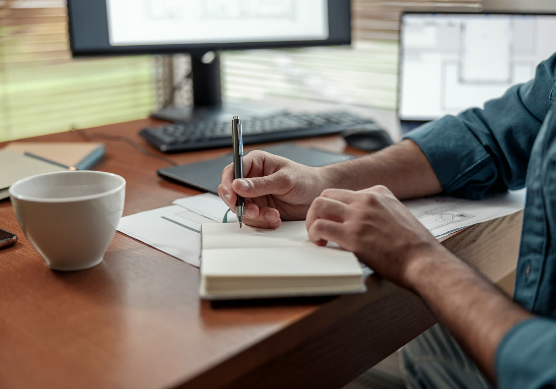 Content being planned at a desk