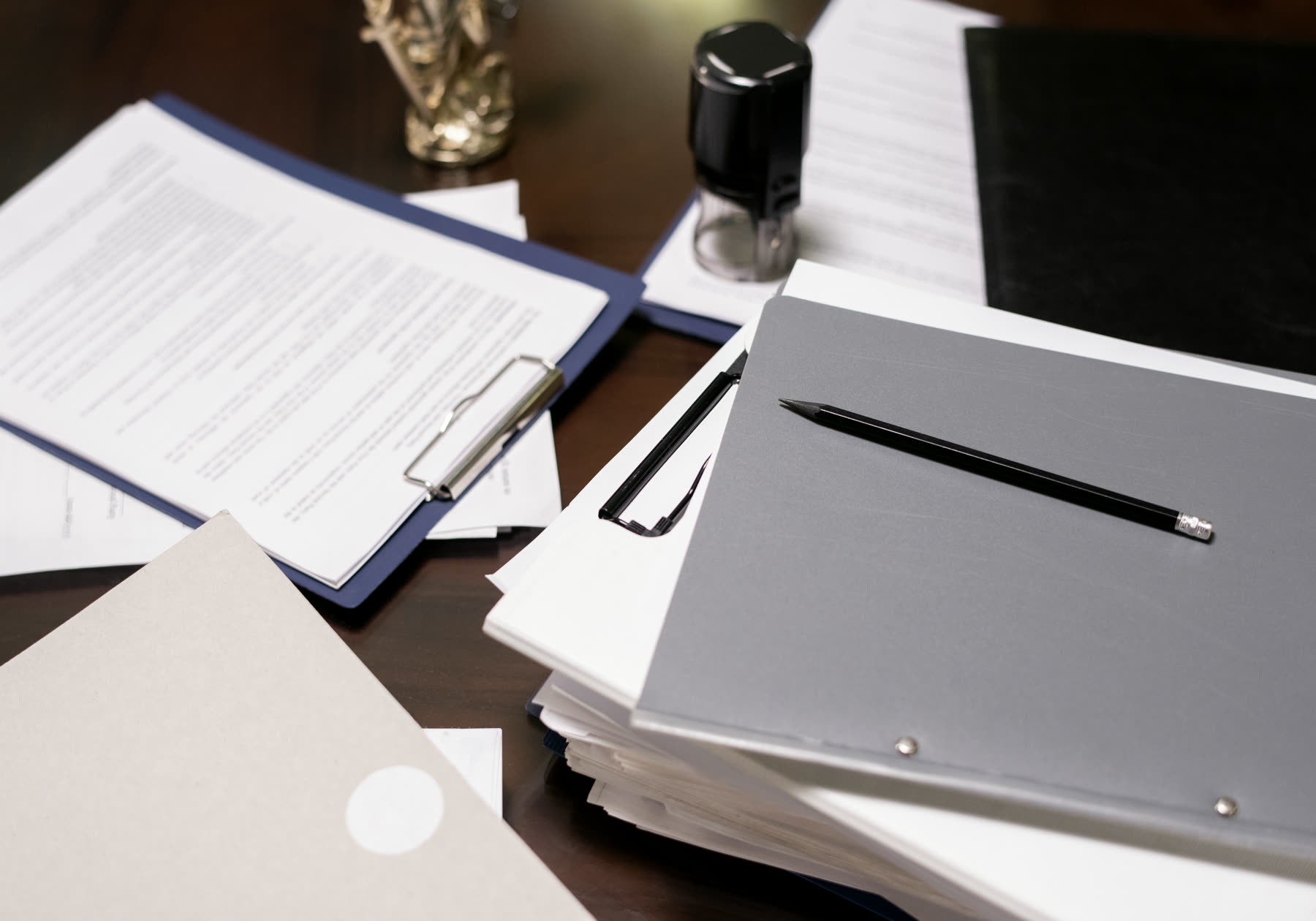 A document being reviewed at a desk