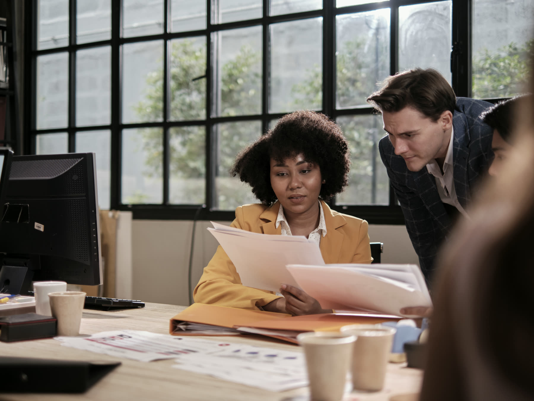 A candid working scene in an office